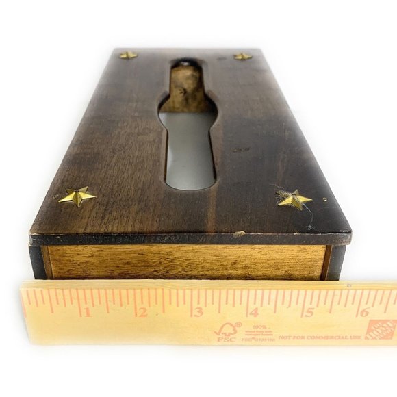 Vintage Wooden Gail Craft Product tissue Cover box MCM cabin farmhouse - Picture 3 of 6